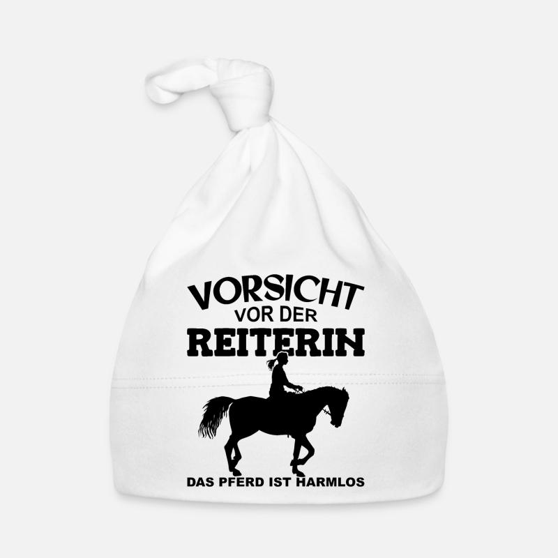Vorsicht vor der Reiterin, das Pferd ist harmlos Baby Bio-Mütze