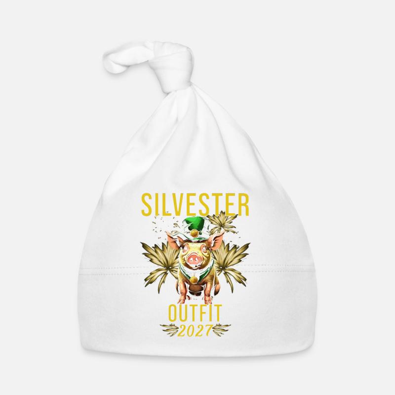 Silvester Outfit 2027 Baby Bio-Mütze