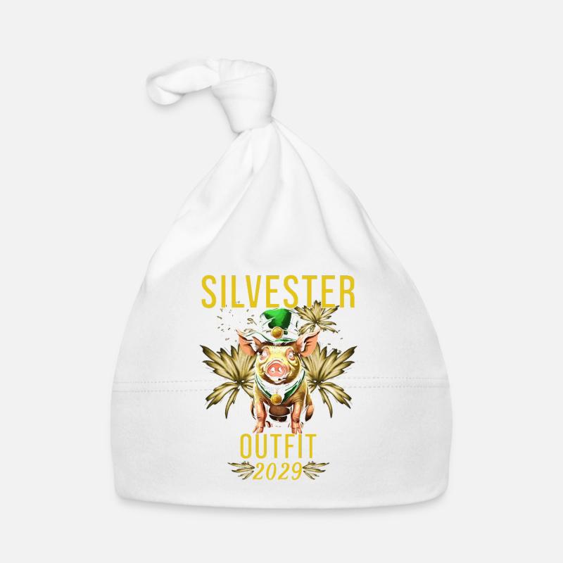 Silvester Outfit 2029 Baby Bio-Mütze