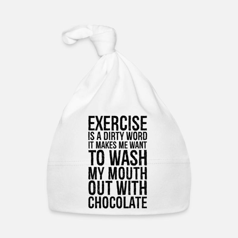 exercise is a dirty word Organic Baby Cap