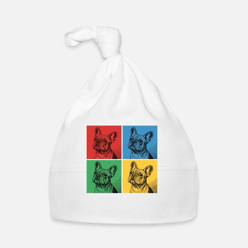 Bouledogue français Pop Art Design Bonnet bio Bébé