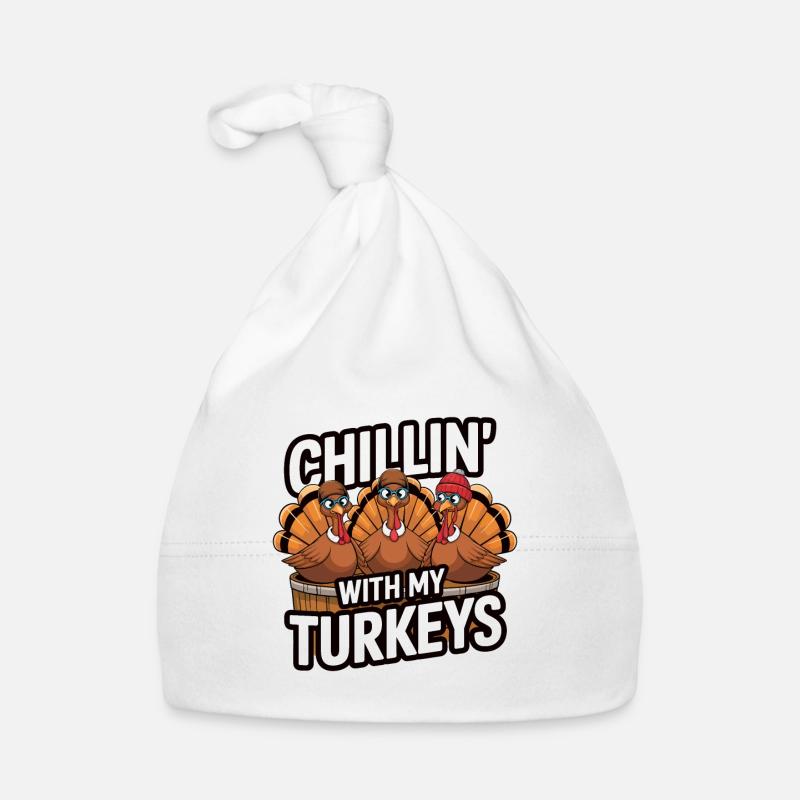 Dinde drôle de Thanksgiving Bonnet bio Bébé