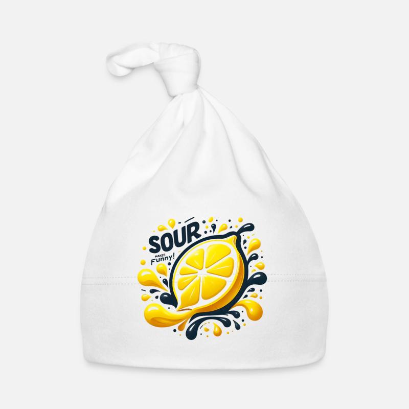 Zitrone Spritz-Splash - Baby Bio-Mütze - Weiß