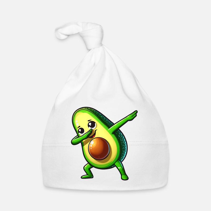 Danse de l’avocat : Figure de danse de l’avocat heureuse - Bonnet bio Bébé - blanc