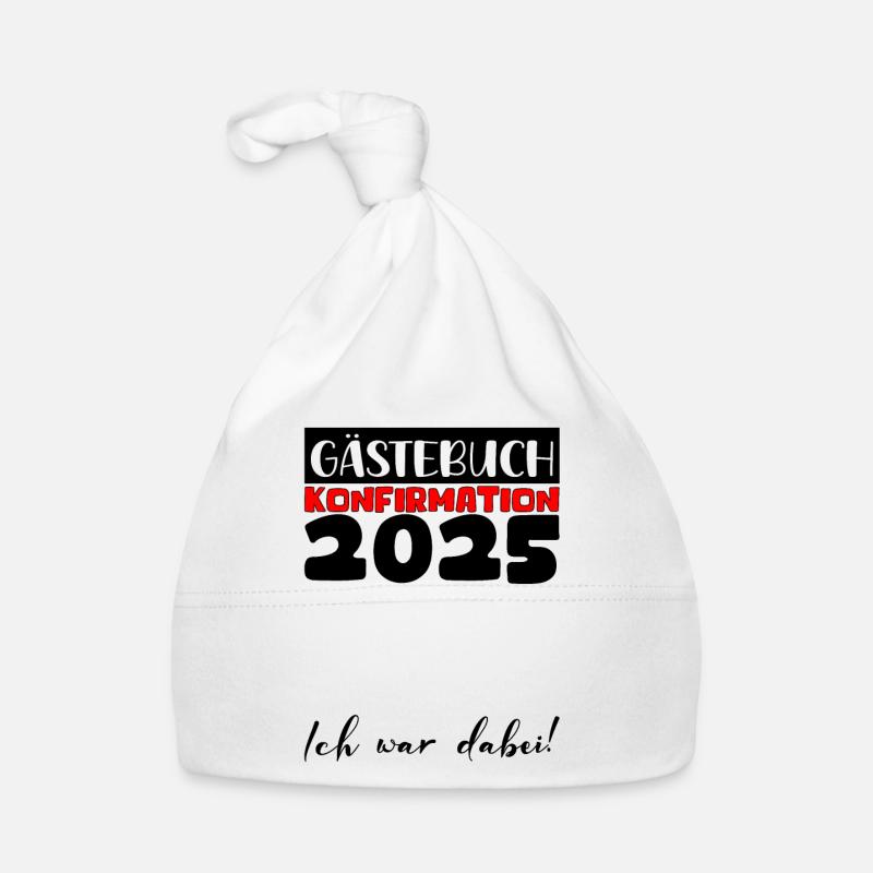 Konfirmation 2025 Gästebuch Deko Mädchen Jungen Baby Bio-Mütze