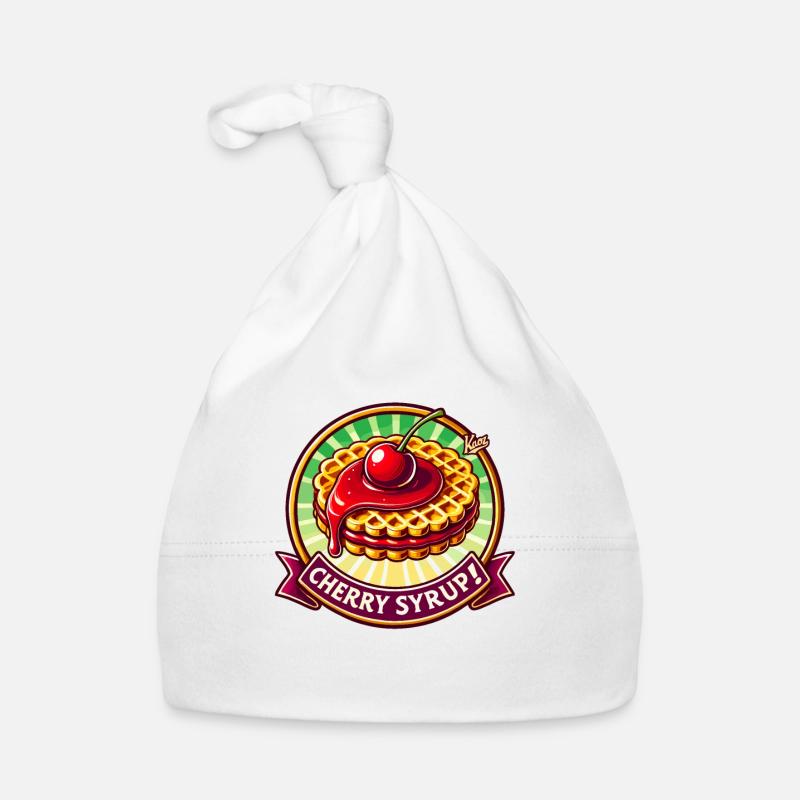 Waffles with cherry and syrup Organic Baby Cap