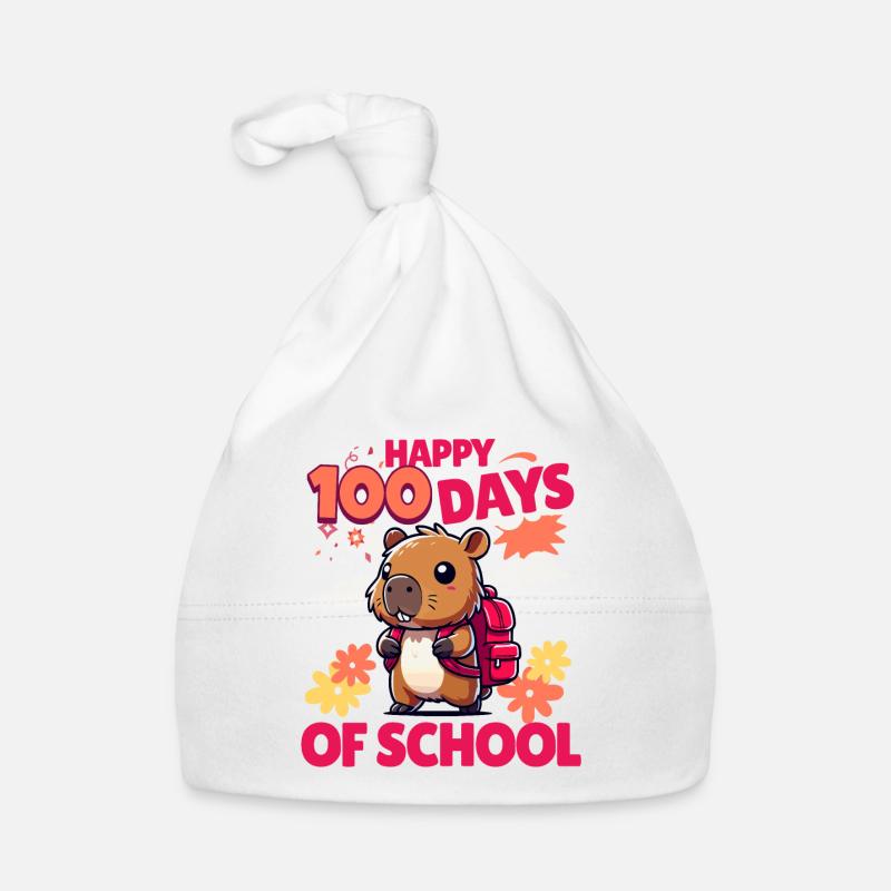 100 jours d’école – Cute Capybara Design Bonnet bio Bébé