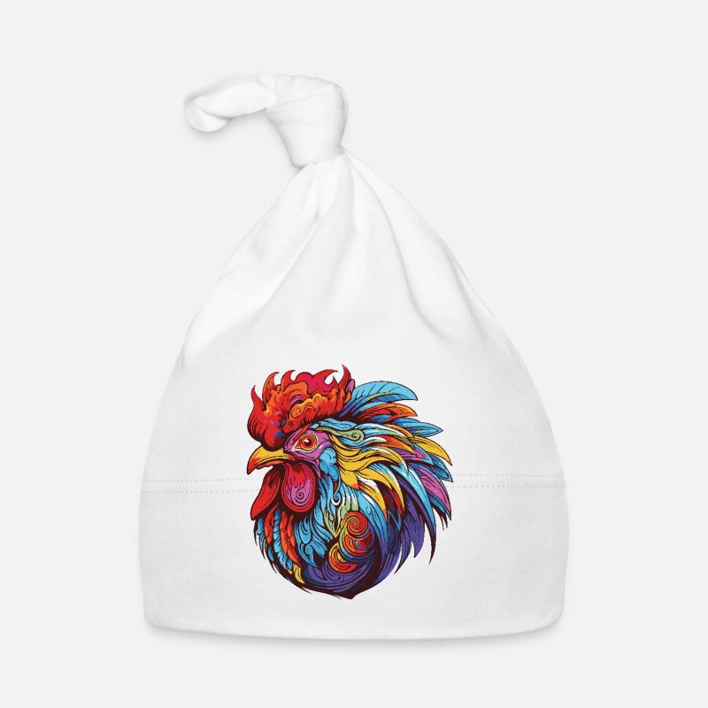 Portrait de coq Bonnet bio Bébé