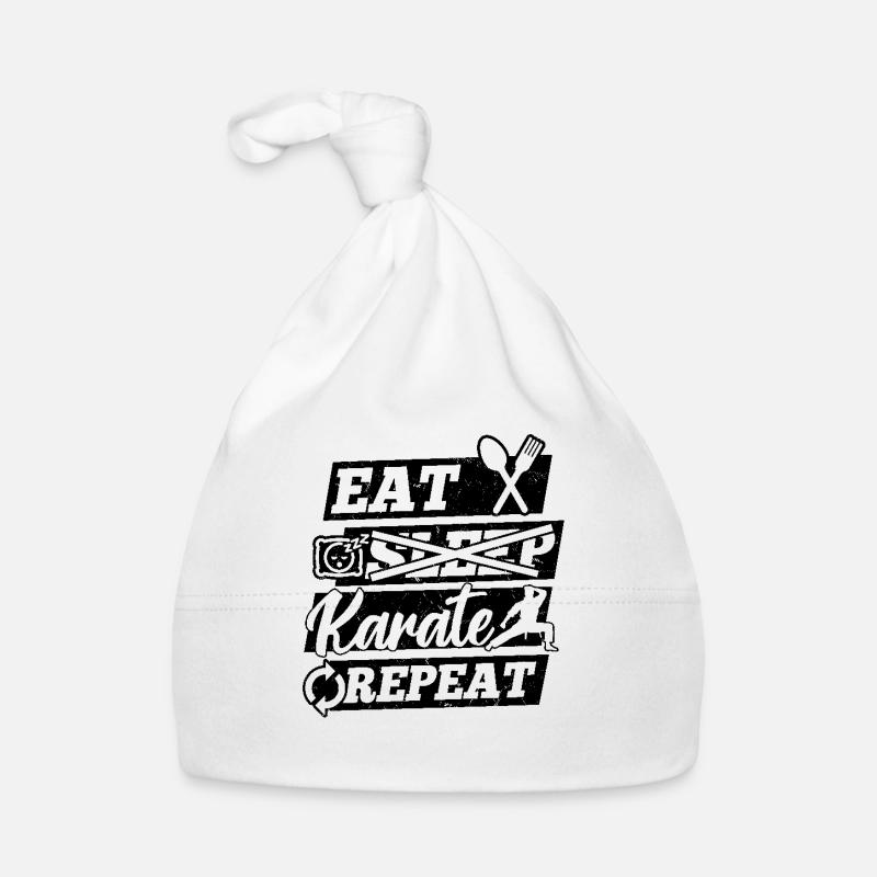 Eat Sleep Karate Repeat - Combattant de karaté Bonnet bio Bébé