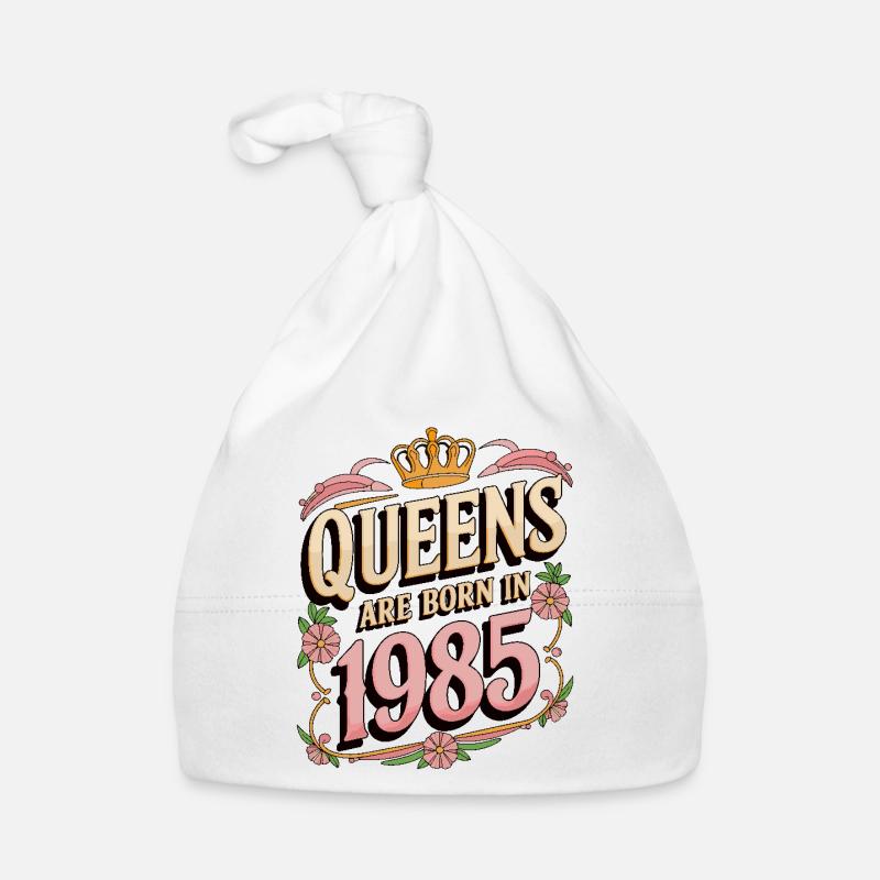 Queens Born in 1985 Elegant Floral Crown Organic Baby Cap
