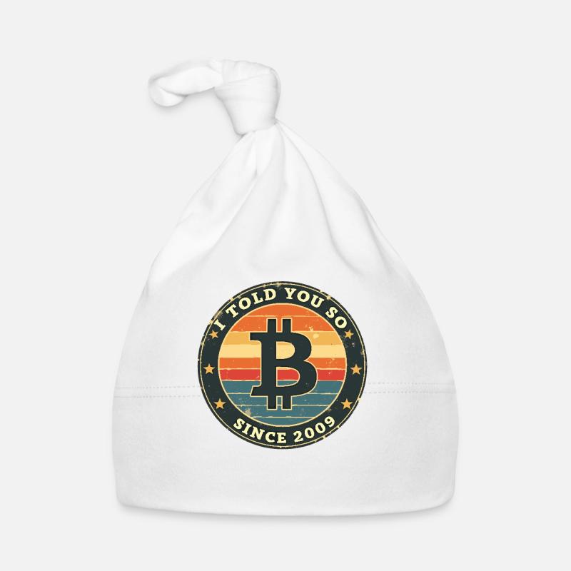 Retro Bitcoin Design – Krypto Mode für Baby Bio-Mütze