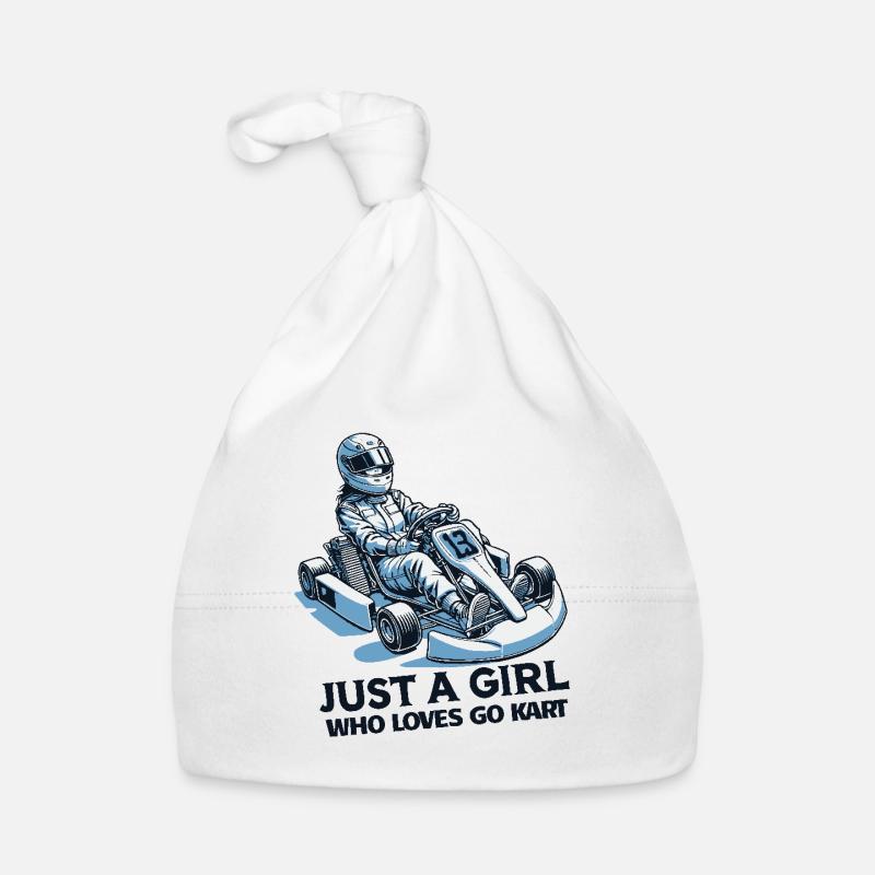 Fille qui aime les courses de karting Bonnet bio Bébé