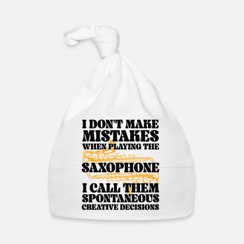 Saxophones I Don't Make Mistakes Organic Baby Cap
