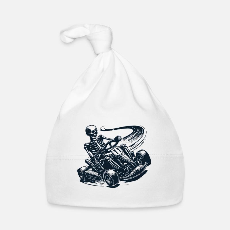 Le skeleton dans l’aventure d’une course de karting Bonnet bio Bébé