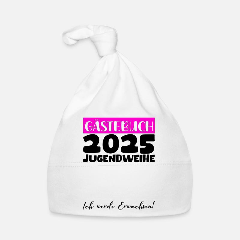Jugendweihe 2025 Gästebuch Geschenk Mädchen Jungen Baby Bio-Mütze