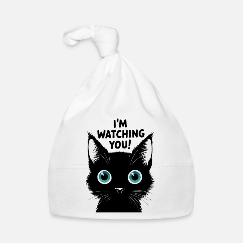 Je te regarde Humour de chat drôle Bonnet bio Bébé