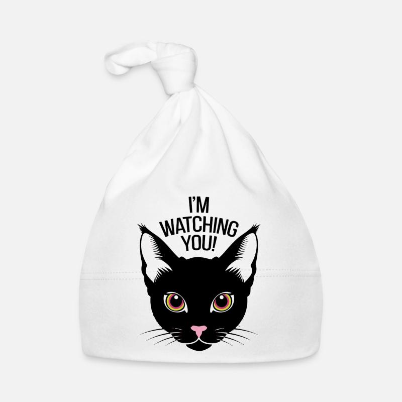 Je te regarde Humour de chat drôle Bonnet bio Bébé