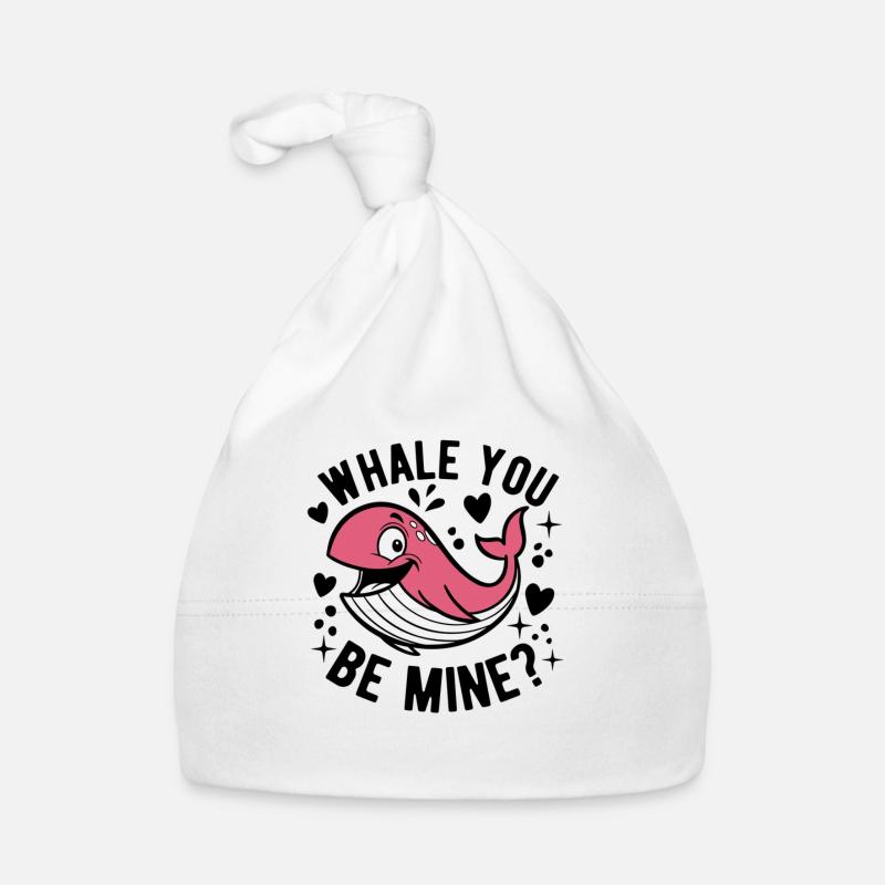 Baleine, tu es à moi ? Cadeau Saint-Valentin Bonnet bio Bébé