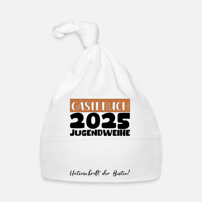 Jugendweihe 2025 Gästebuch Geschenk Mädchen Jungen Baby Bio-Mütze