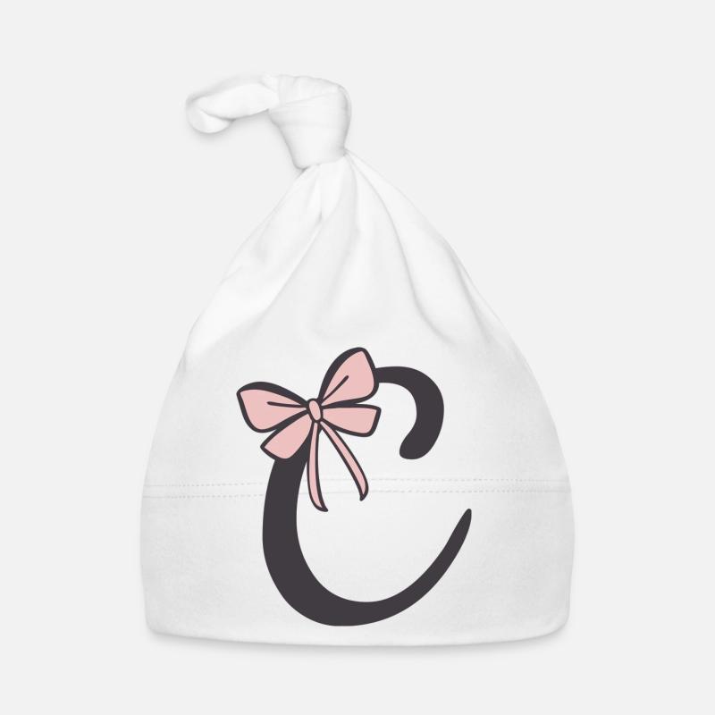 Ruban de la lettre C initiale Bonnet bio Bébé