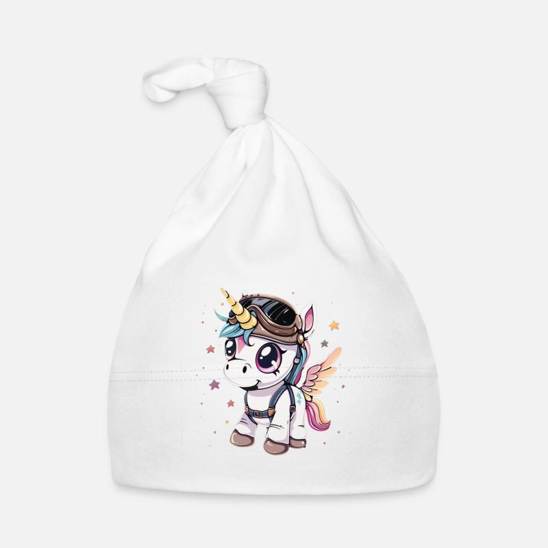 Cute Unicorn Pilot Baby Bio-Mütze