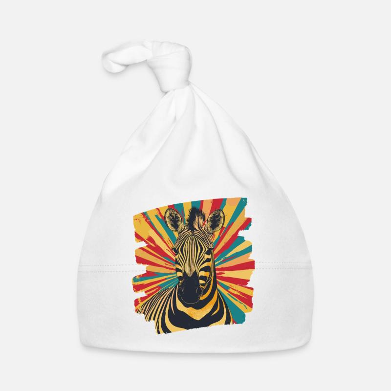 Zèbre - Bonnet bio Bébé - blanc