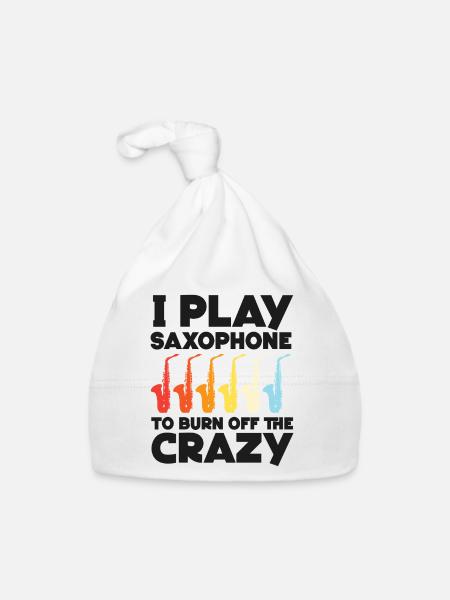 Saxophones I Play Saxophones To Burn - Organic Baby Cap - white - Front
