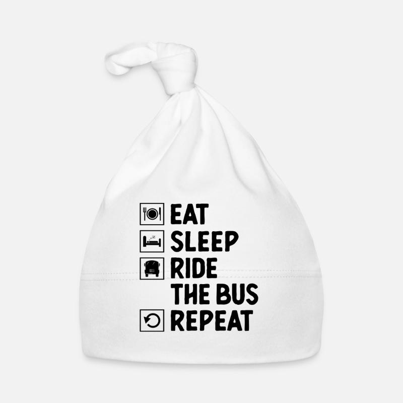 Eat Sleep Ride The Bus Repeat School Busman Driver Organic Baby Cap