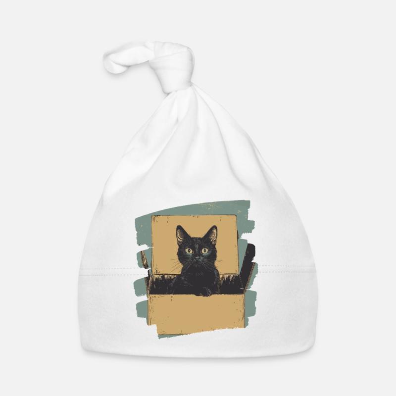 Cat in Cardboard Box Retro Organic Baby Cap