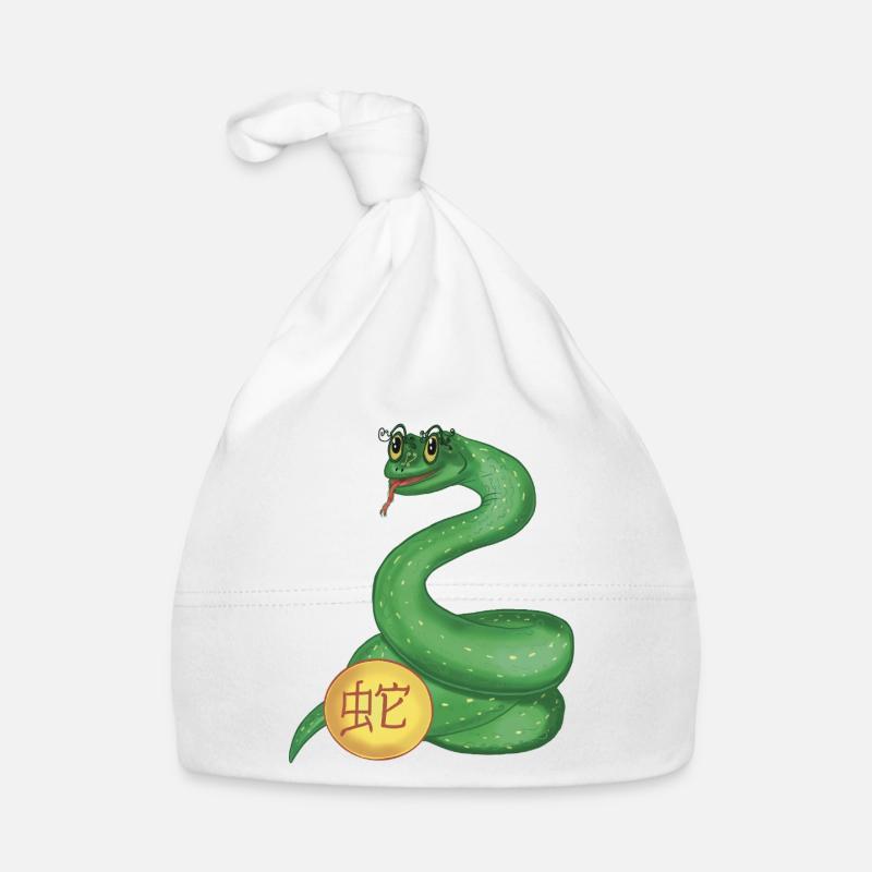 Astrologie Chinoise Serpent - Bonnet bio Bébé - blanc