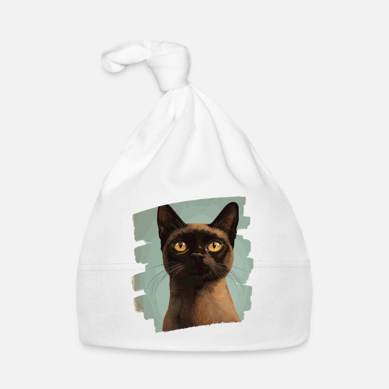 Birman Birmanie Chat Rétro Bonnet bio Bébé