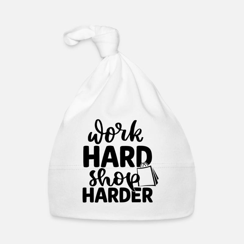Arbeite hart, lande härter Baby Bio-Mütze