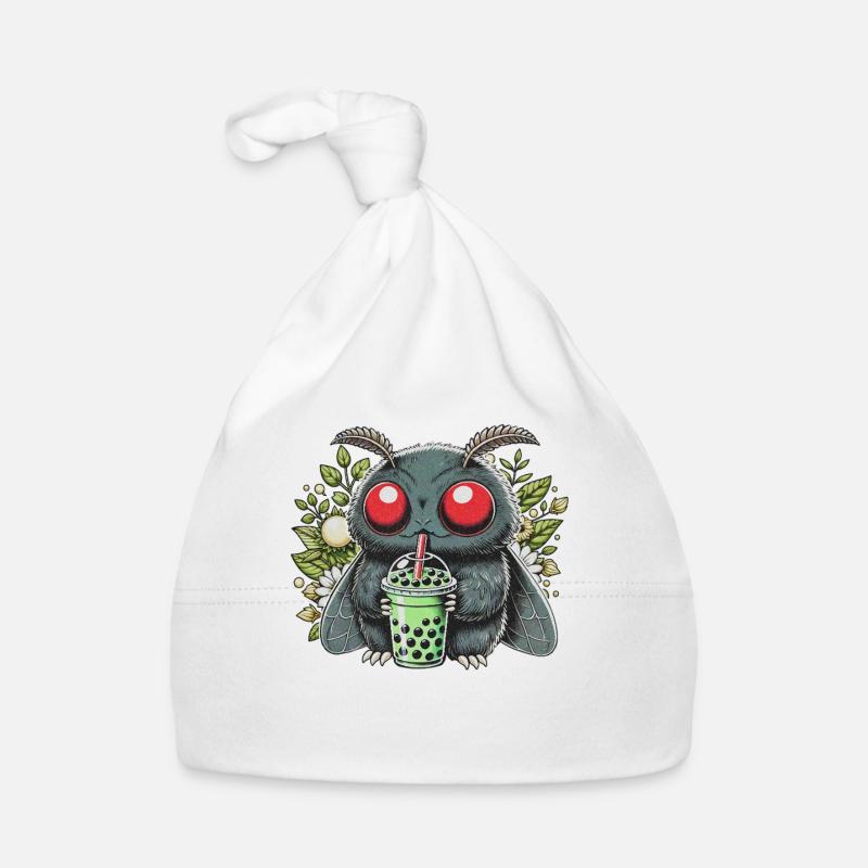 Mothman Drinking Bubble Tea Baby Bio-Mütze