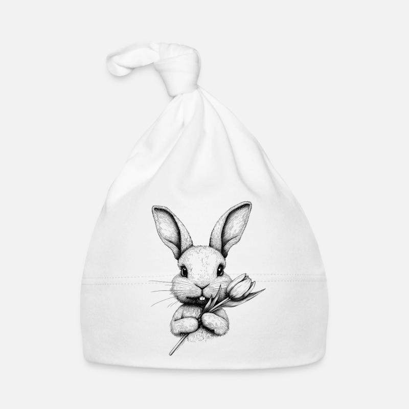 Bunny Flower Bunny Cottagecore Easter Spring Organic Baby Cap