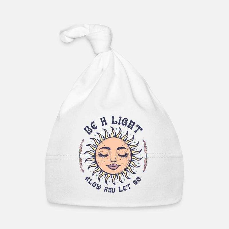 Boho Sun Bohemian Spirituality Sun Face Organic Baby Cap