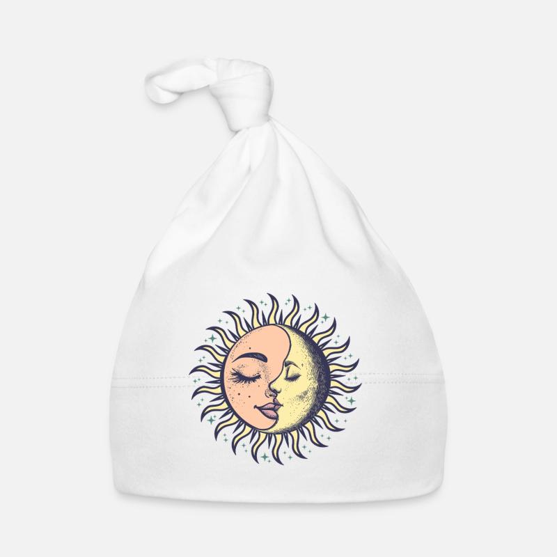 Boho Sun Moon Spirituality Sun Face Organic Baby Cap