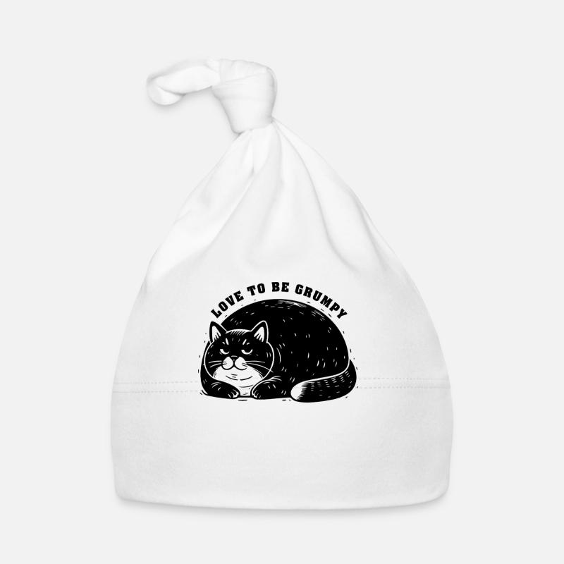 love to be grumpy Katze schlechte Stimmung Tier Baby Bio-Mütze