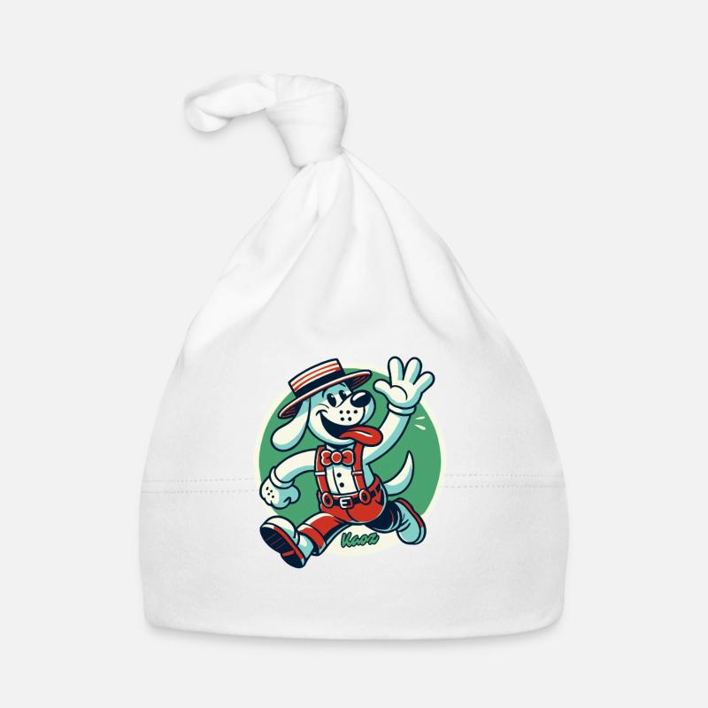 Drôle rétro fermier chien courant et salutation Bonnet bio Bébé