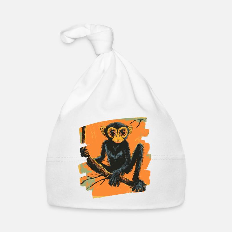 Singe araignée rétro Bonnet bio Bébé