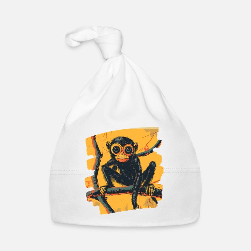 Spider Monkey Retro Organic Baby Cap