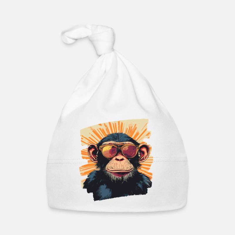 Affe Retro Baby Bio-Mütze