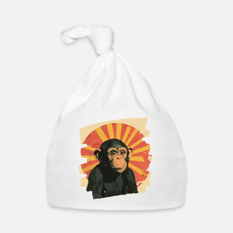 Affe Retro Baby Bio-Mütze