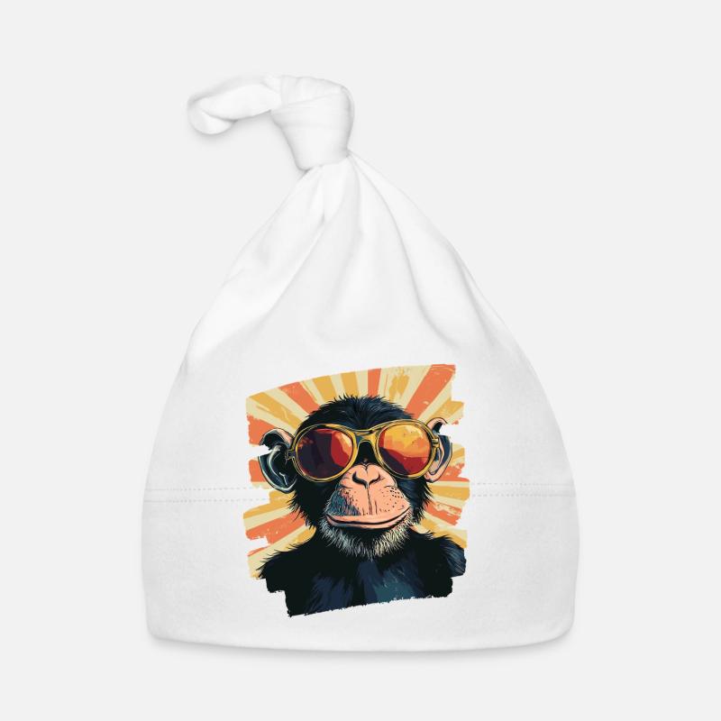 Affe Retro Baby Bio-Mütze