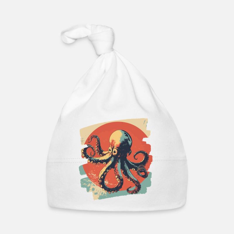 Pieuvre Octopus Rétro Bonnet bio Bébé