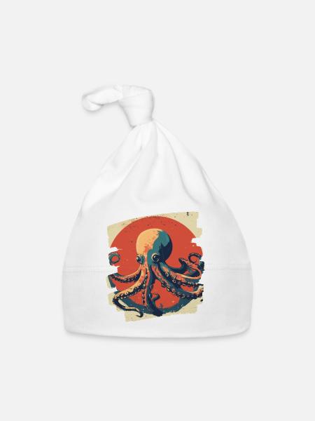 Octopus Octopus - Organic Baby Cap - white - Front