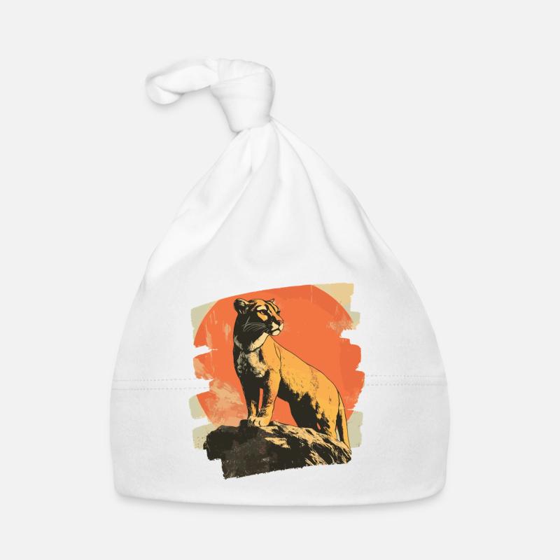 Lion from mountain Retro - Baby Bio-Mütze - Weiß