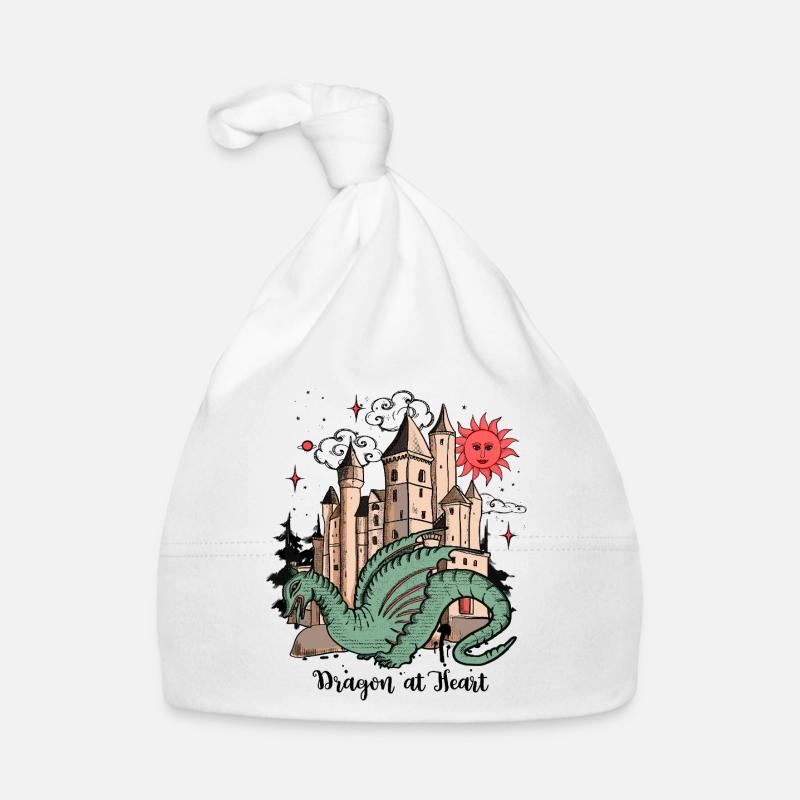 Drache mit Schloss Baby Bio-Mütze