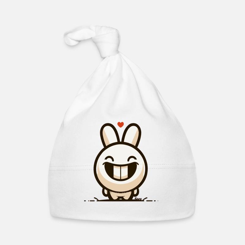 Lustiger Hase mit großem Lächeln Baby Bio-Mütze