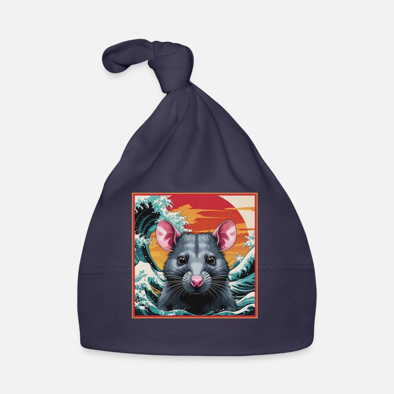 Rat in the Wave Organic Baby Cap