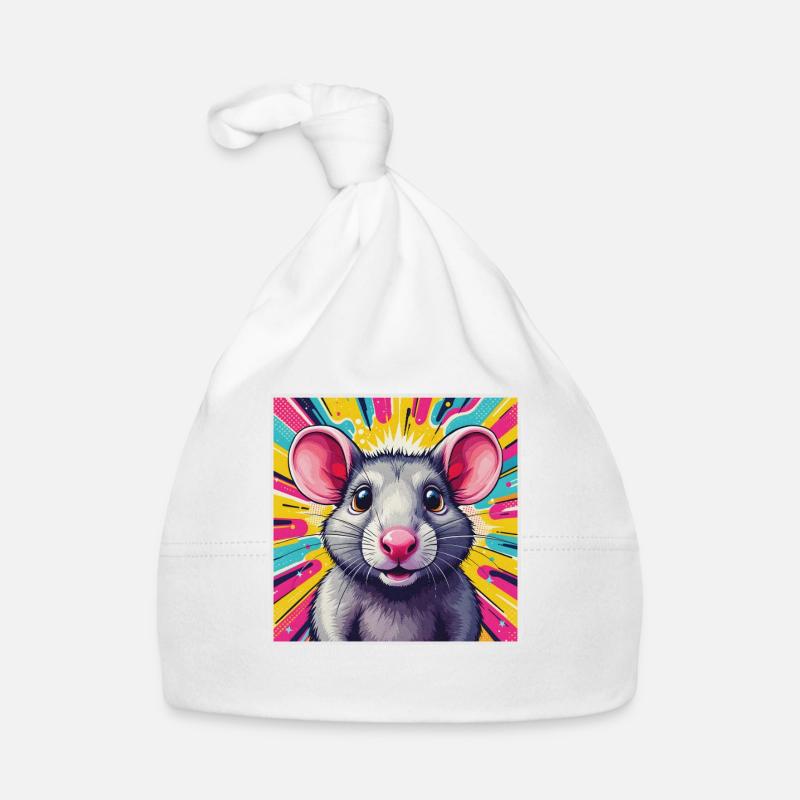 Pop Art Ratte Baby Bio-Mütze
